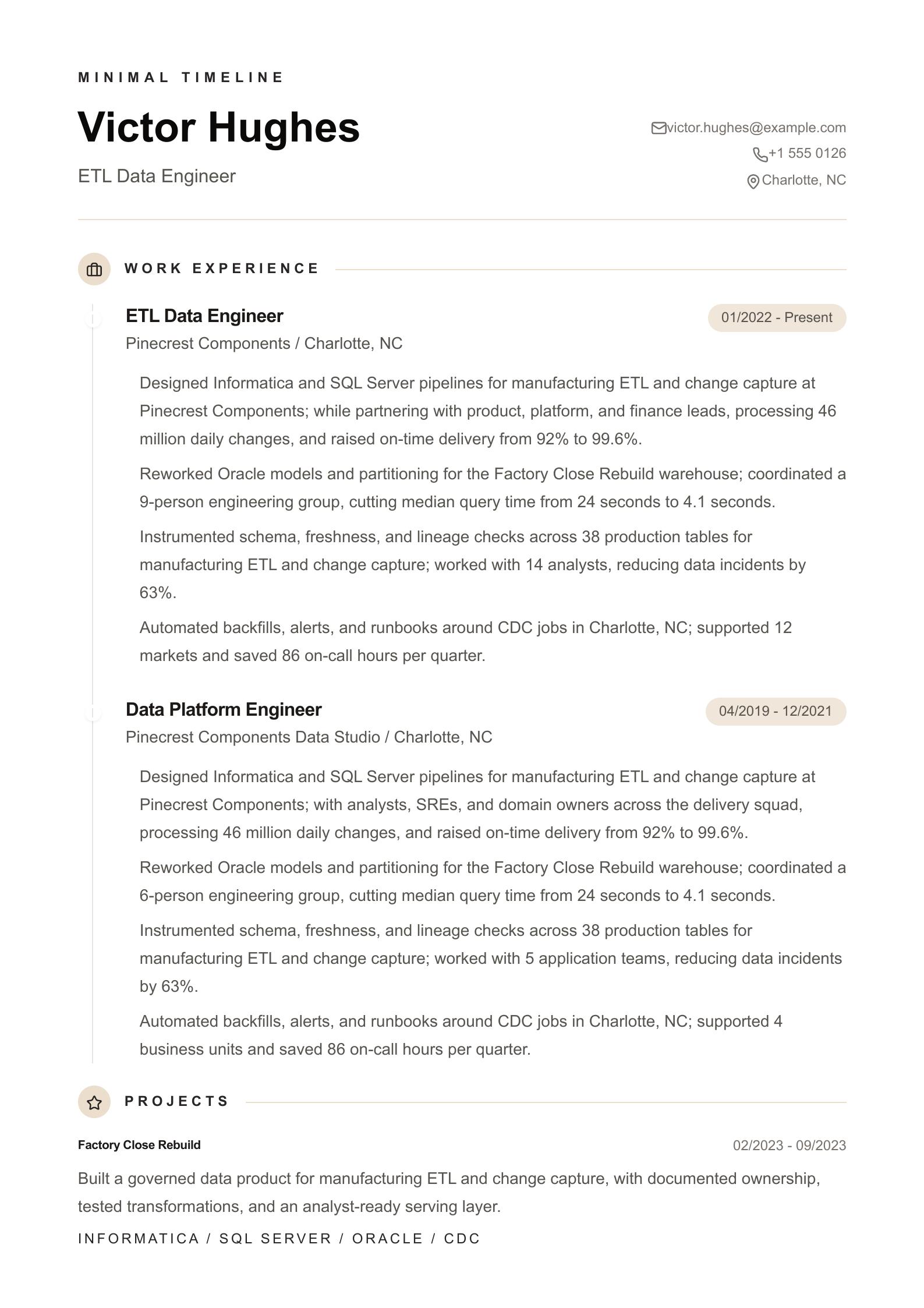 ETL Data Engineer Resume preview