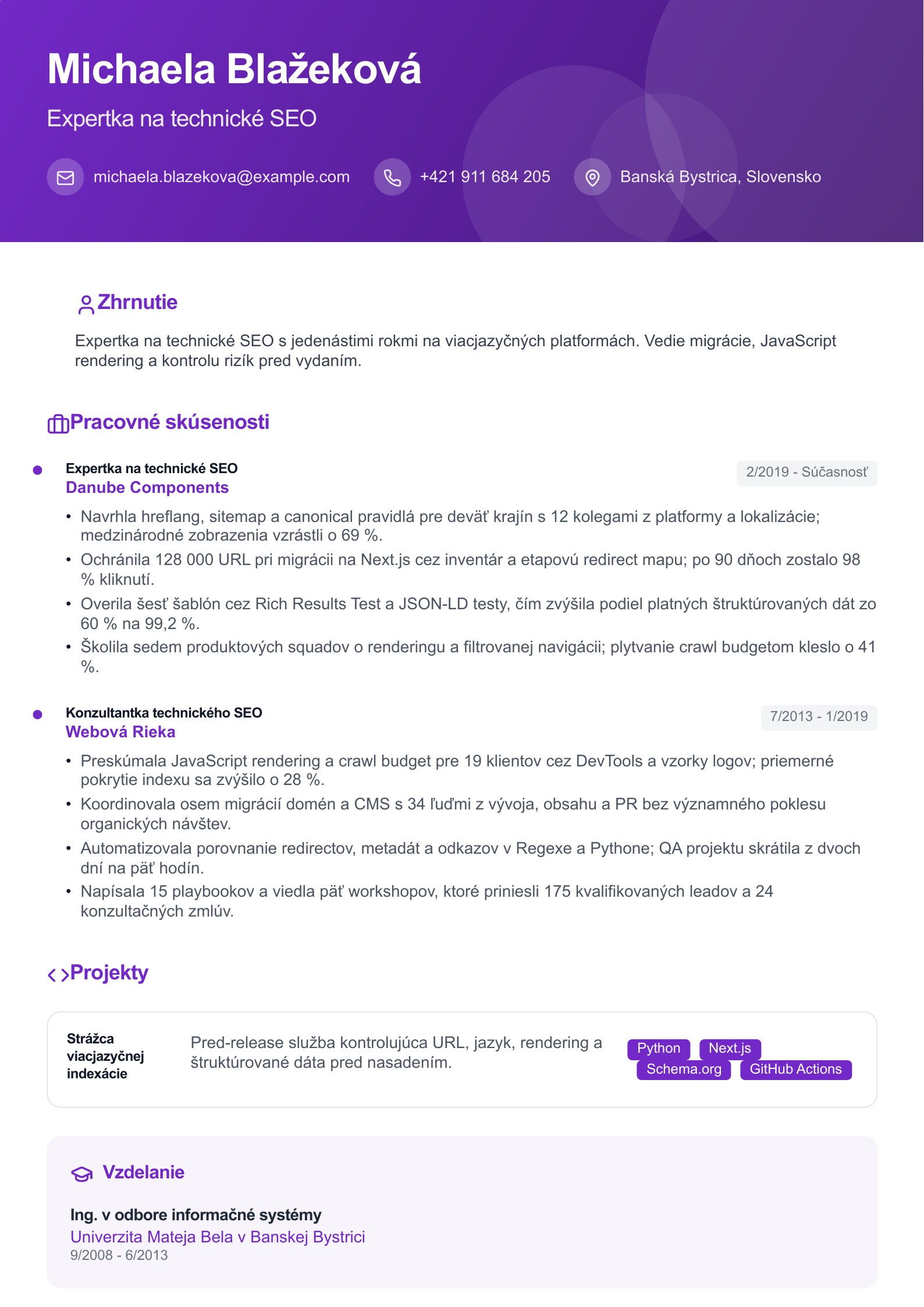 SEO expert - slovenský príklad
